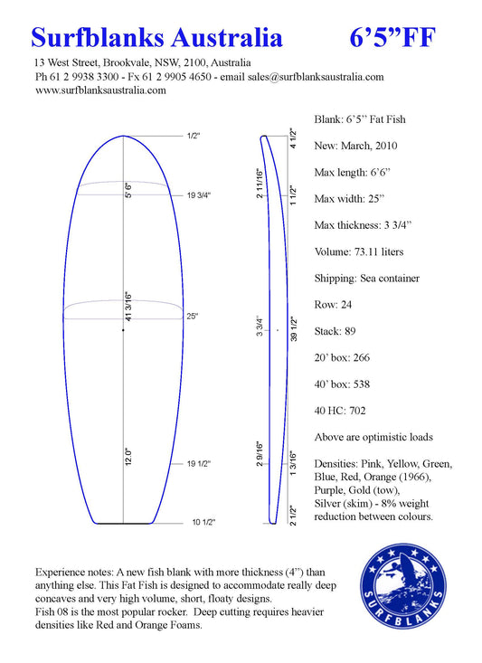 PU 6'5" Fish/Kneeboard